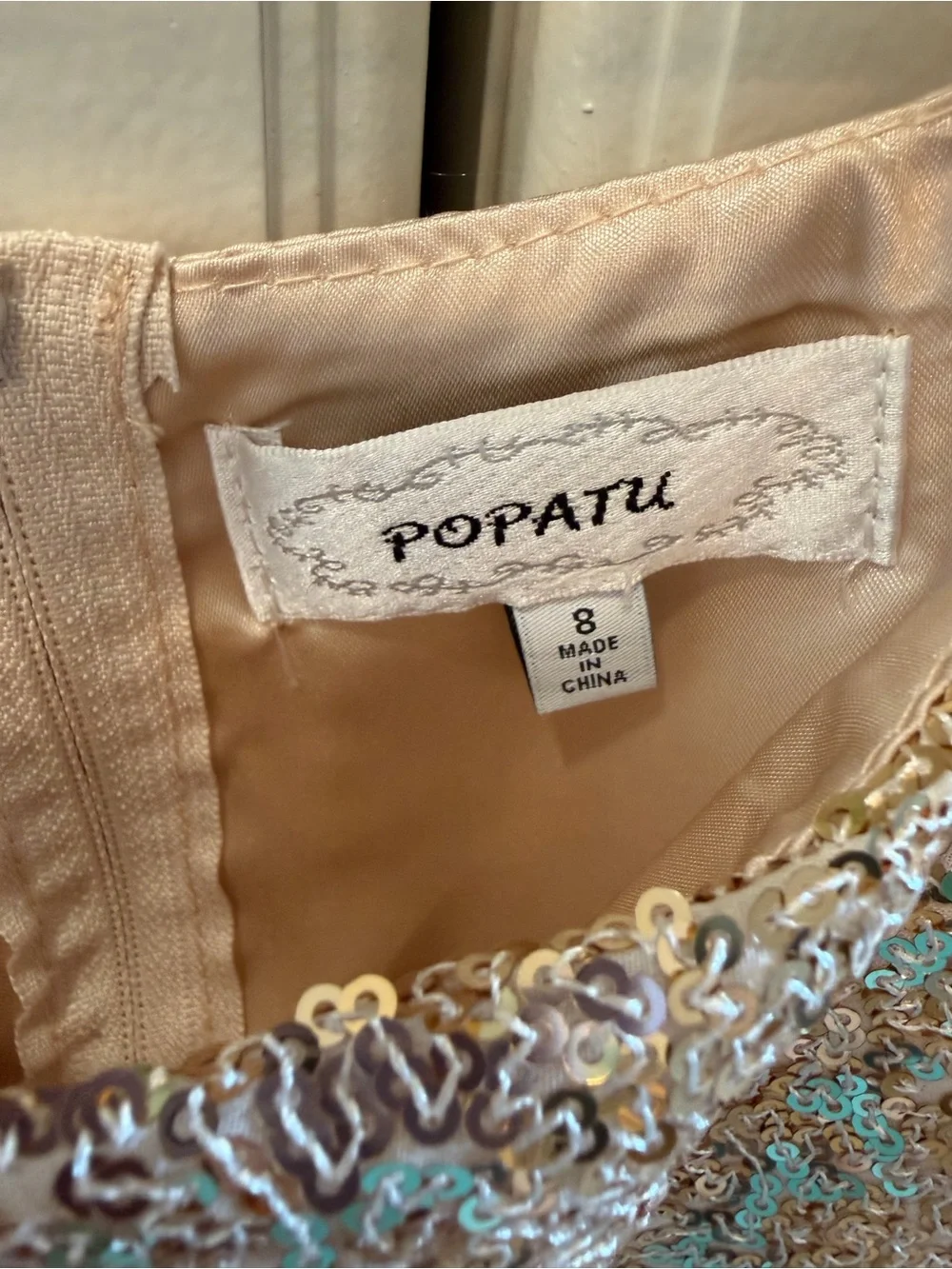 Popatu Sequin Bodice Tulle Dress - Blush Gold